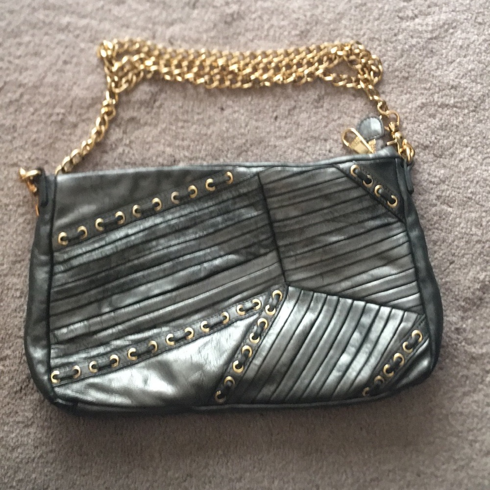 Badgely Mischka metallic blue crossbody